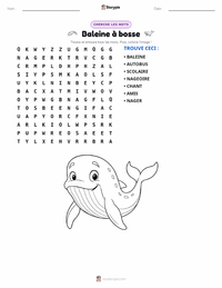 Aperçu de la feuille de travail imprimable Baleine à bosse