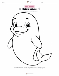 Página de colorir Baleia Beluga para crianças