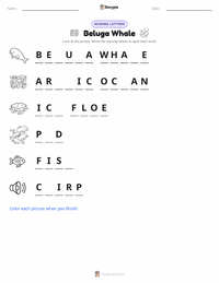 Beluga Whale printable worksheet preview