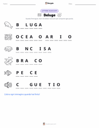 Anteprima della scheda stampabile di Balena Beluga