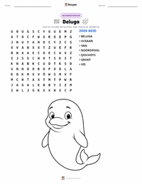 Beluga afdrukbare werkblad voorbeeld