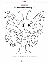 Monarch Butterfly coloring page for kids