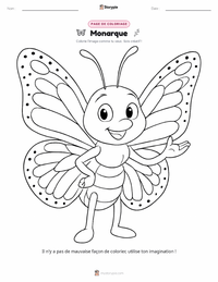 Page de coloriage Papillon Monarque pour les enfants