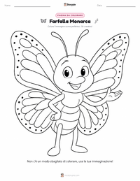 Pagina da colorare di Farfalla Monarca per bambini