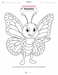 Strona do kolorowania Motyl monarcha dla dzieci