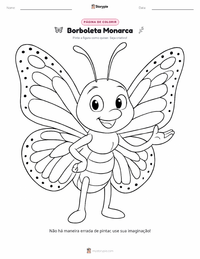 Página de colorir Borboleta-monarca para crianças