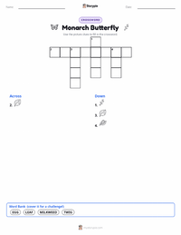 Monarch Butterfly printable worksheet preview