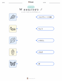 オオカバマダラ の子供向け印刷可能ワークシート