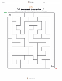 Monarch Butterfly printable worksheet preview
