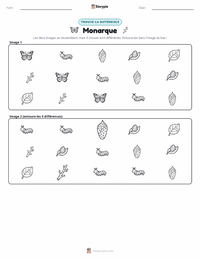 Aperçu de la feuille de travail imprimable Papillon Monarque