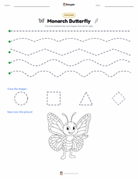 Monarch Butterfly printable worksheet preview