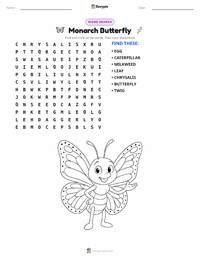 Monarch Butterfly printable worksheet preview