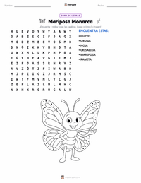 Vista previa de la hoja de trabajo imprimible de Mariposa Monarca