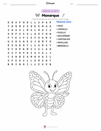 Aperçu de la feuille de travail imprimable Papillon Monarque