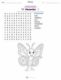 Podgląd drukowalnego arkusza ćwiczeń Motyl monarcha