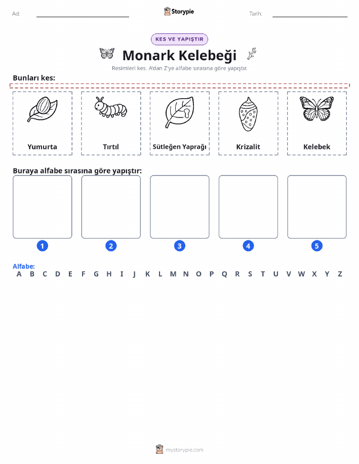 Kes & Yapıştır Alfabe