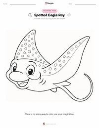 Spotted Eagle Ray coloring page for kids