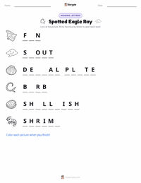 Spotted Eagle Ray printable worksheet preview