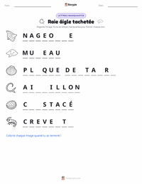 Aperçu de la feuille de travail imprimable Raie léopard