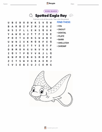 Spotted Eagle Ray printable worksheet preview