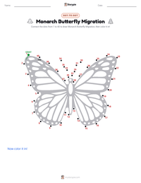 Monarch Butterfly Migration printable worksheet preview