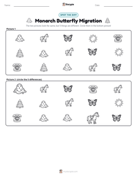 Monarch Butterfly Migration printable worksheet preview