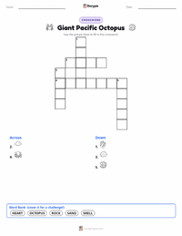 Giant Pacific Octopus printable worksheet preview