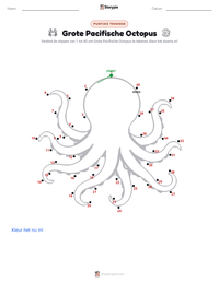 Pacifische reuzenoctopus afdrukbare werkblad voorbeeld