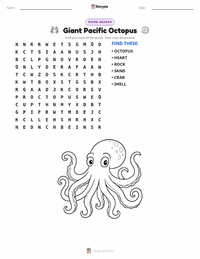 Giant Pacific Octopus printable worksheet preview