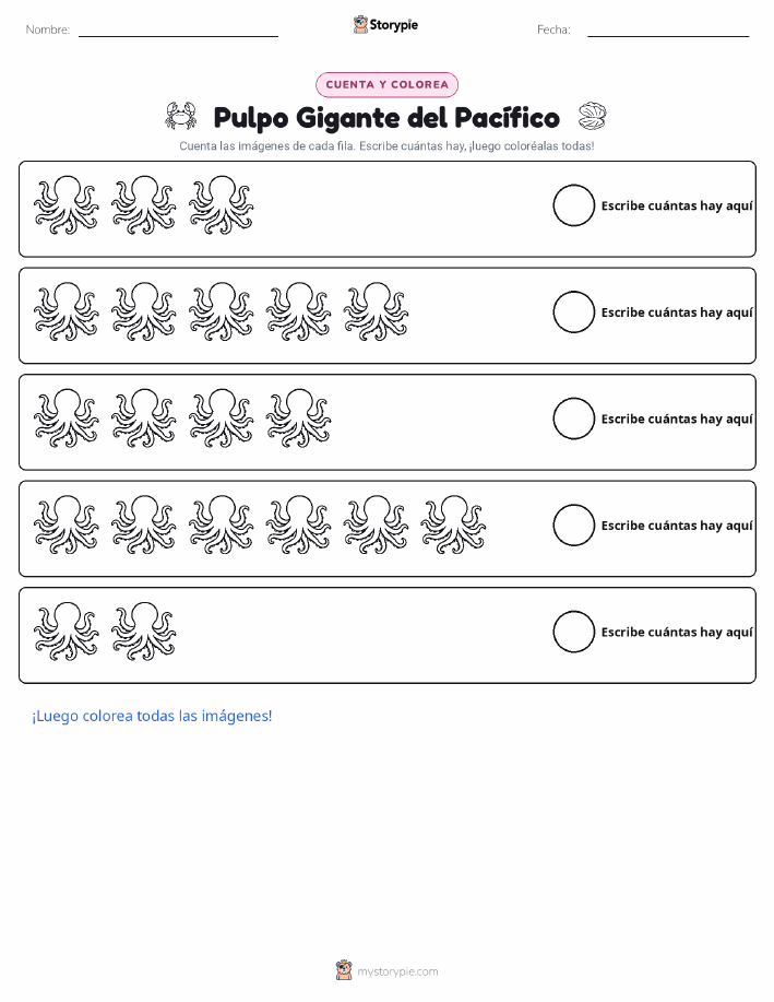 Contar y Colorear