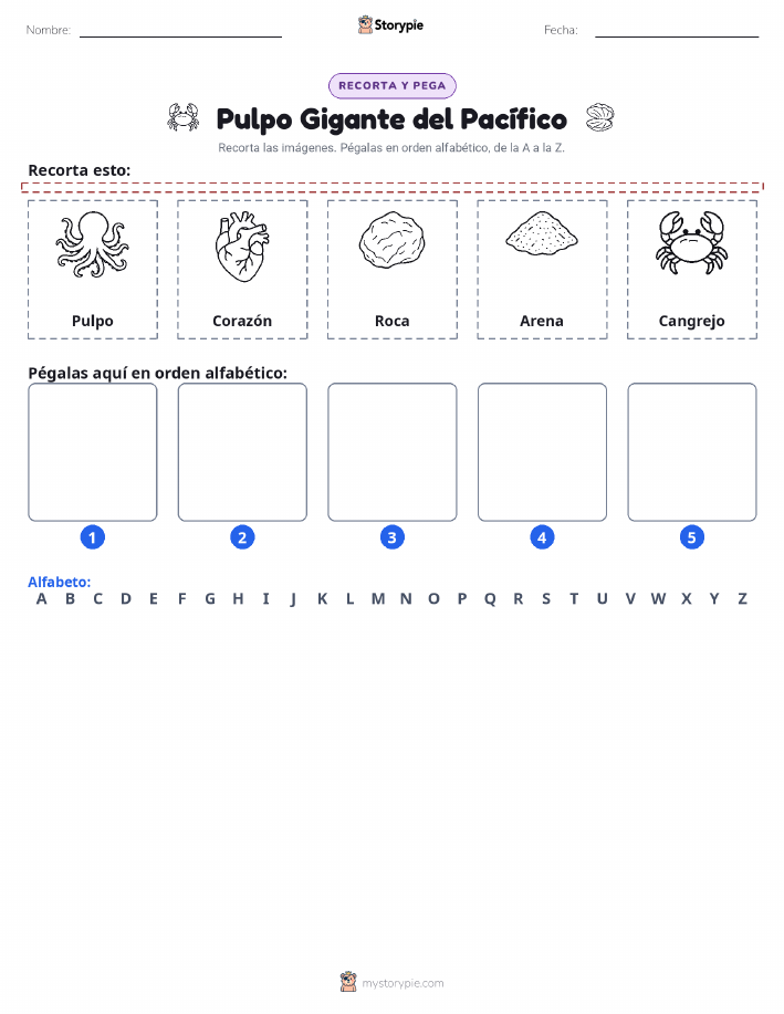 Cortar y Pegar el Alfabeto