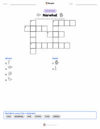 Narwhal printable worksheet preview