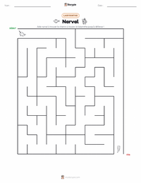 Aperçu de la feuille de travail imprimable Narval
