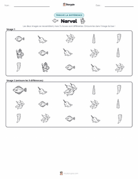 Aperçu de la feuille de travail imprimable Narval