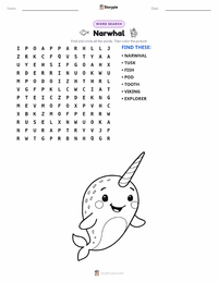 Narwhal printable worksheet preview