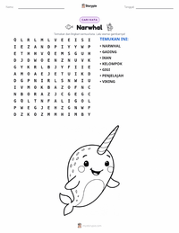 Prabaca lembar kerja cetak Narwhal