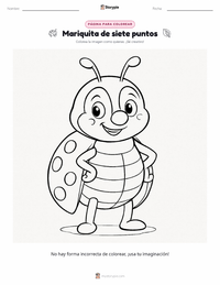 Página para colorear de Mariquita de siete puntos (Vaquita de San Antonio) para niños