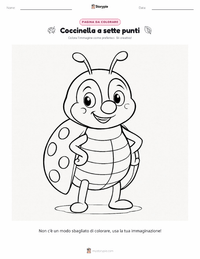 Pagina da colorare di Coccinella dai sette punti (Coccinella) per bambini
