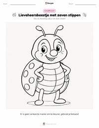 Zevenstippelig Lieveheersbeestje kleurplaat voor kinderen