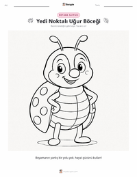 Yedi Benekli Uğur Böceği çocuklar için boyama sayfası