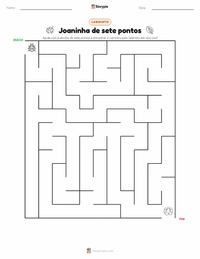 Prévia da folha de atividades imprimível Joaninha-de-sete-pintas (Joaninha)