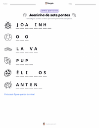 Prévia da folha de atividades imprimível Joaninha-de-sete-pintas (Joaninha)