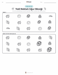Yedi Benekli Uğur Böceği yazdırılabilir çalışma sayfası önizlemesi