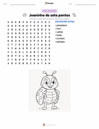 Prévia da folha de atividades imprimível Joaninha-de-sete-pintas (Joaninha)