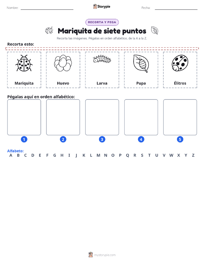 Cortar y Pegar el Alfabeto