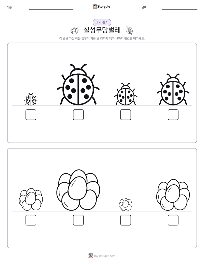 크기 순서