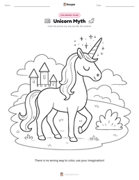 Unicorn Myth printable worksheet preview