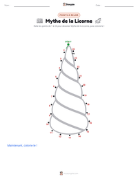 Aperçu de la feuille de travail imprimable Mythe de la Licorne