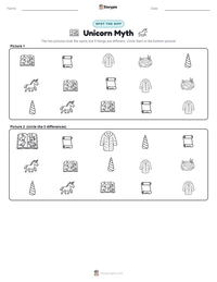 Unicorn Myth printable worksheet preview