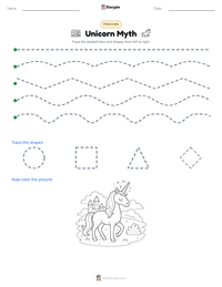 Unicorn Myth printable worksheet preview